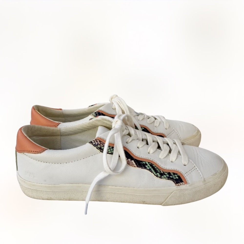 Madewell Sidewalk Low-Top Sneakers Snake Embossed Leather Wave Edition MC693 9M - Picture 4 of 9